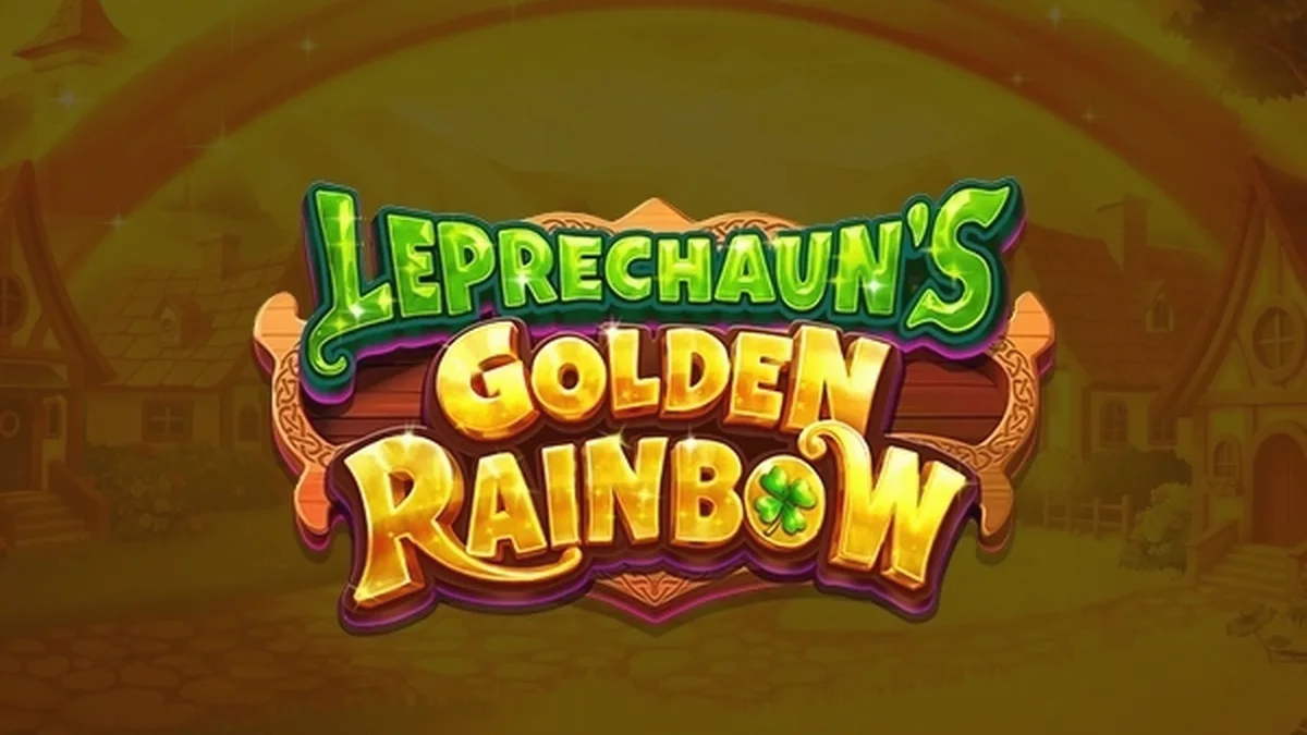 Tampilan visual neon dari game slot Leprechaun's Golden Rainbow